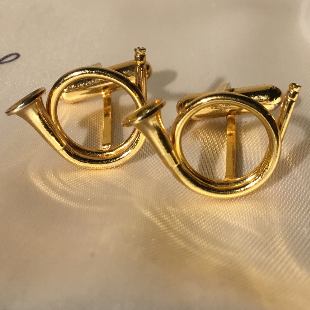 Vintage French Horn Cuff Links